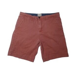 Jachs New York Chino Shorts Mens 34 Terracotta Red Brown Cotton Stretch Front